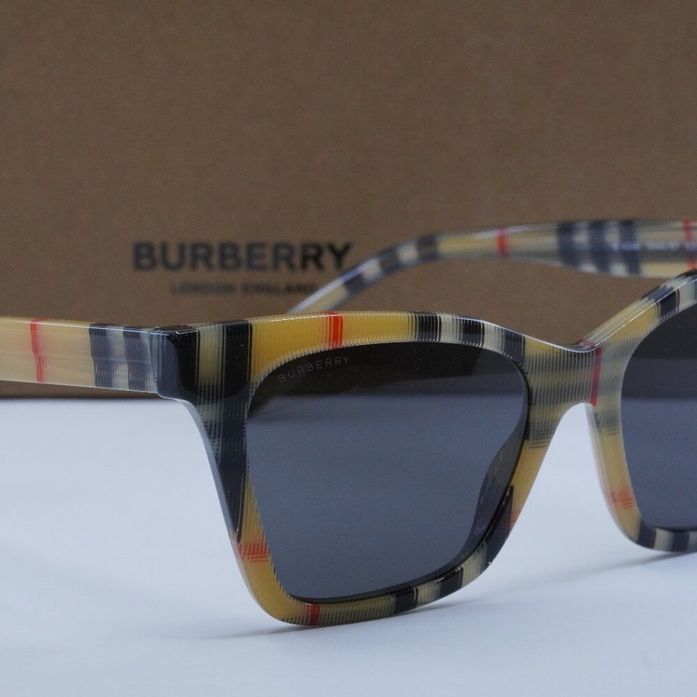 Burberry BE4346 394487 Elsa Cat Eye Sunglasses - Vintage Check/Grey - Picture 7 of 10